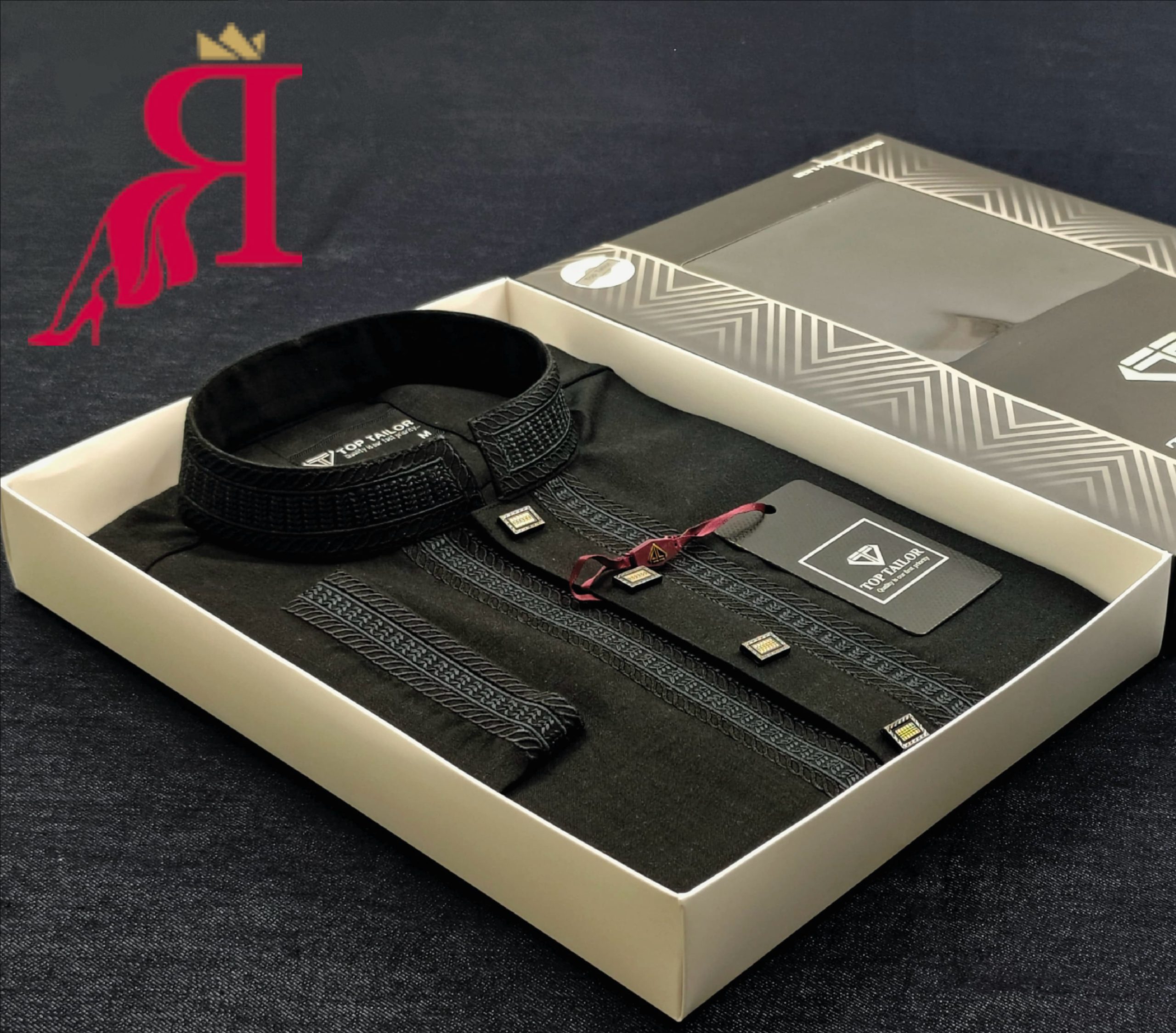 Black Elegance Premium Indian Cotton Panjabiđ¤ - Image 3
